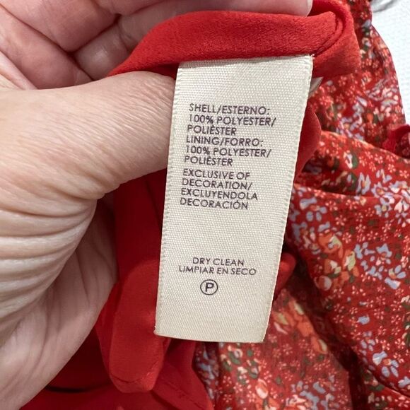 Rebecca Minkoff Red Floral Cold Shoulder Flowy Dress - Picture 10 of 10